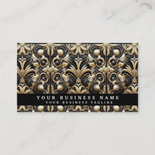 Cartes de visite Luxe Noir et Or Art Déco