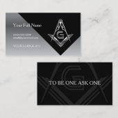 Cartes de visite maçonniques, argent et franc-maço (Devant / Derrière)