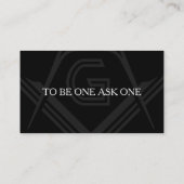 Cartes de visite maçonniques noir et argent | Free (Dos)