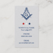 Cartes de visite maçonniques patriotiques | Freema (Dos)