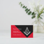 Cartes de visite maçonniques rouges et noirs | Fre (Debout devant)