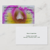 Cartes de visite magenta d'orchidées (Devant / Derrière)