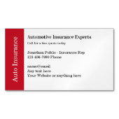 Cartes de visite magnétiques de l'assurance automo (devant)