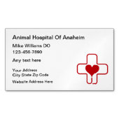 Cartes de visite magnétiques de l'hôpital animal (devant)