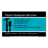 Cartes de visite magnétiques modernes Handyman (devant)