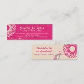 Cartes de visite maigres crèmes roses de tricotage (Devant / Derrière)