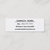 Cartes de visite maigres d'impôts sur le revenu (Dos)