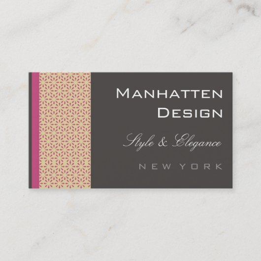 cartes de visite > Manhattan [musc rose] (Devant)