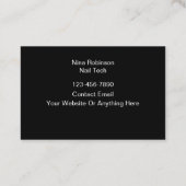 Cartes de visite manicuristes de la technologie de (Dos)