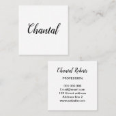 Cartes de visite manuscrits élégants de (Devant / Derrière)