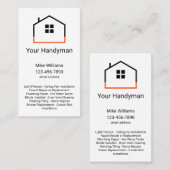 Cartes de visite manutentionnaires verticaux uniqu (Devant / Derrière)