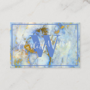Cartes de visite - Marbre bleu avec veines dorées