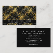 Cartes de visite Marbre Noir & Or Luxeuses (Devant / Derrière)