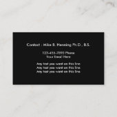 Cartes de visite marins de biologiste (Dos)