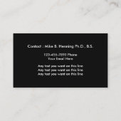 Cartes de visite marins de biologiste (Dos)