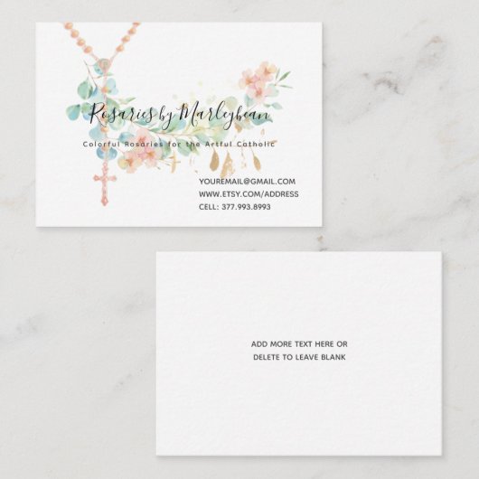 Cartes de visite MarleyBean (Devant / Derrière)