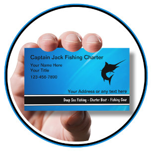 Cartes de visite Marlin Bateau de pêche