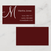 Cartes de visite marron avec le monogramme (#BUS (Devant / Derrière)