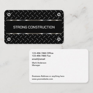 Cartes de visite masculines pour la construction
