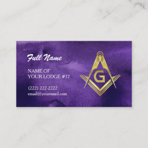 Cartes de visite Masonic Grand Lodge Purple & Or