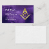 Cartes de visite Masonic Grand Lodge | Purple & Or (Devant / Derrière)