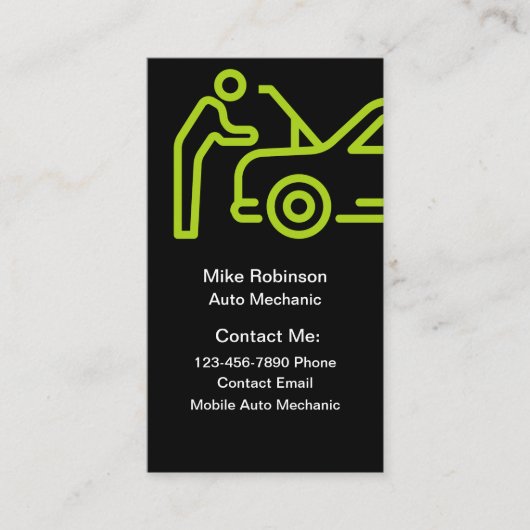 Cartes de visite mécaniciens automobiles (Devant)