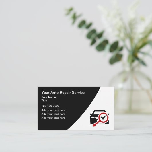 Cartes de visite mécaniciens du service de réparat (Debout devant)