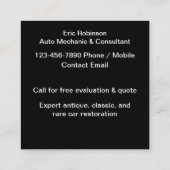 Cartes de visite mécaniques de restauration de voi (Dos)