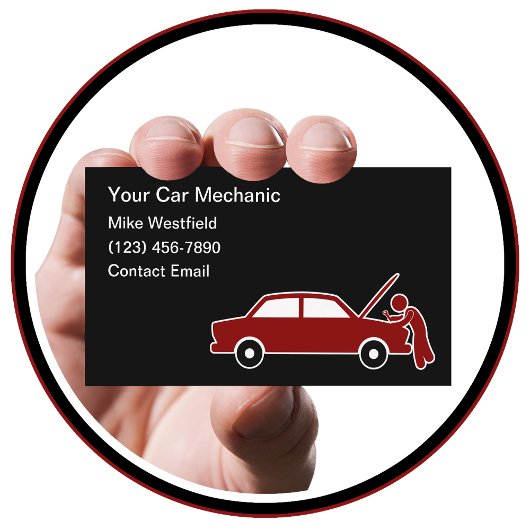 Cartes de visite mécaniques de voiture mobile simp