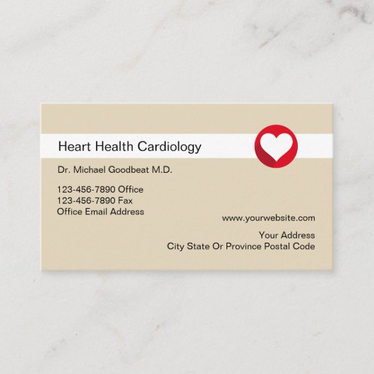 Cartes de visite Médicale de cardiologue (Devant)