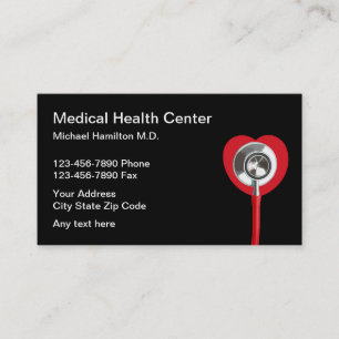 Cartes de visite Médicales Coeur Et Stéthoscope