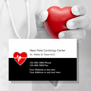 Cartes de visite médicales de cardiologie