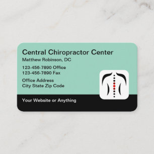 Cartes de visite médicales de chiropracteur thème