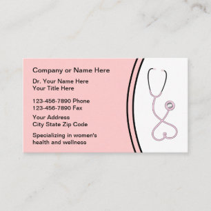 Cartes de visite Médicales de la santé des femme