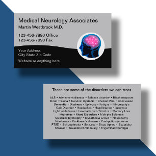 Cartes de visite Médicales De Neurologie Pour Un 