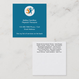 Cartes de visite médicales de physiothérapeute