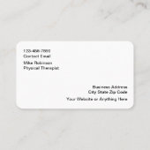 Cartes de visite Médicales de physiothérapeute (Dos)