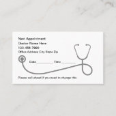 Cartes de visite Médicales de rappel de nomination (Devant)