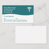 Cartes de visite Médicales de rendez-vous des pati (Devant / Derrière)