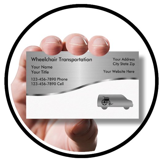 Cartes de visite Médicales de transport en fauteui