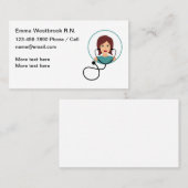 Cartes de visite Médicales des infirmières autoris (Devant / Derrière)