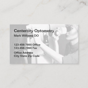Cartes de visite médicales d'optométriste