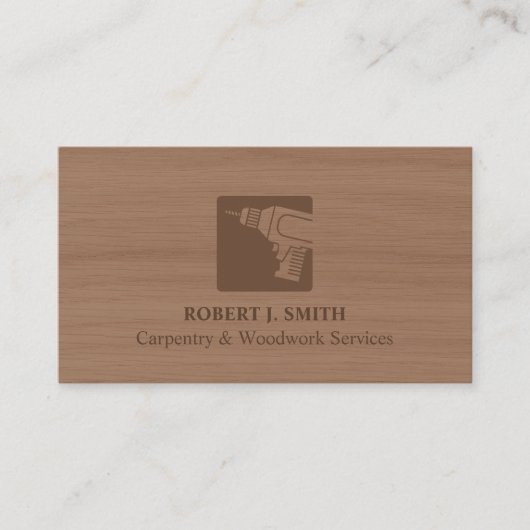 Cartes de visite Menuiserie Faux Grain de Bois (Devant)