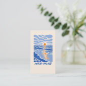 cartes de visite mer doodle rétro (Debout devant)