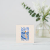 cartes de visite mer doodle rétro (Debout devant)