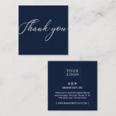 Cartes de visite Merci Navy Minimal Moderne (Devant / Derrière)