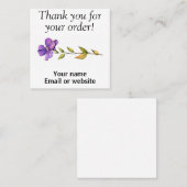 Cartes de visite merci pour votre commande (Devant / Derrière)