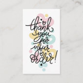 Cartes de visite Merci pour votre commande (Devant)