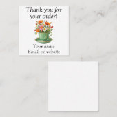 Cartes de visite merci pour votre commande (Devant / Derrière)
