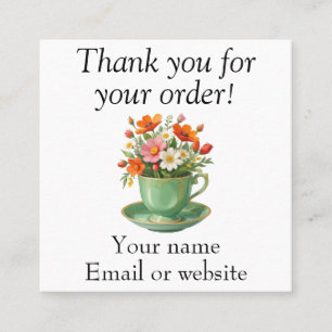 Cartes de visite merci pour votre commande